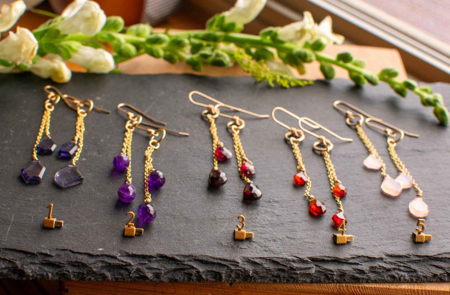 Load image into Gallery viewer, EMBER PRISM GEM EARRINGS - Fly Free
