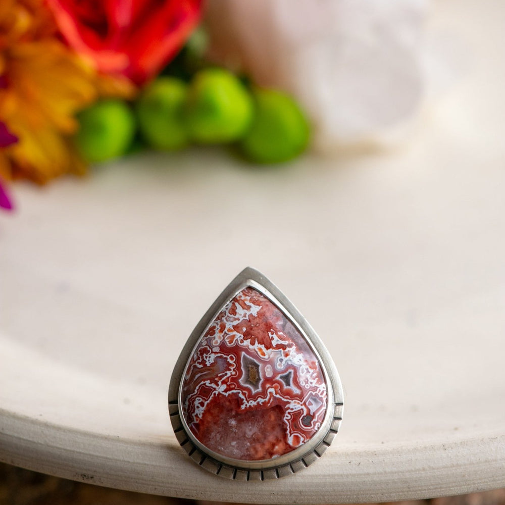 FIERY CRAZY LACE AGATE RING - Fly Free