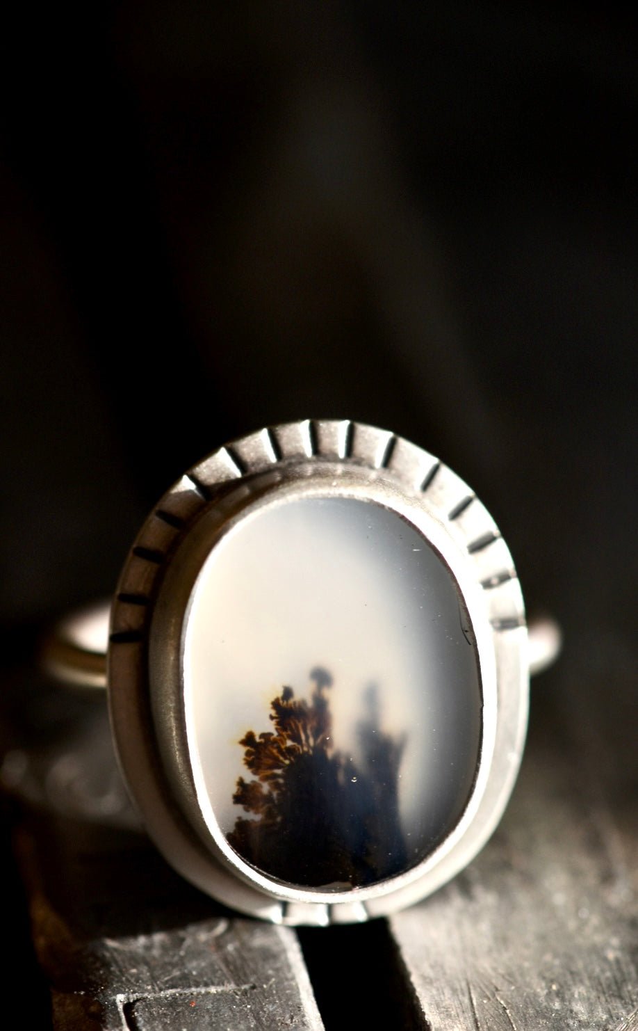 Load image into Gallery viewer, FRACTAL EMERGING AGATE RING - Fly Free

