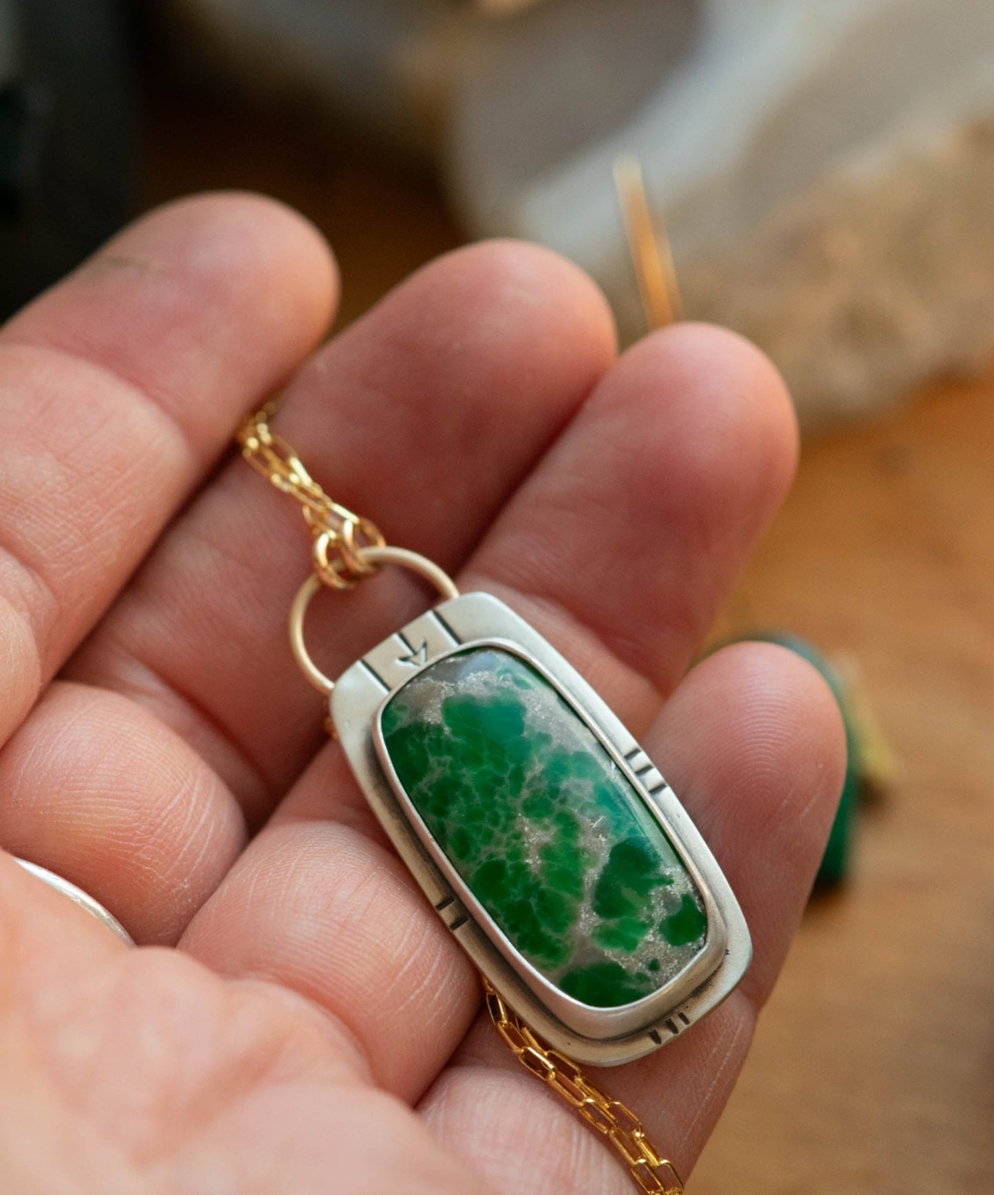 RUSHING VARISCITE NECKLACE - Fly Free