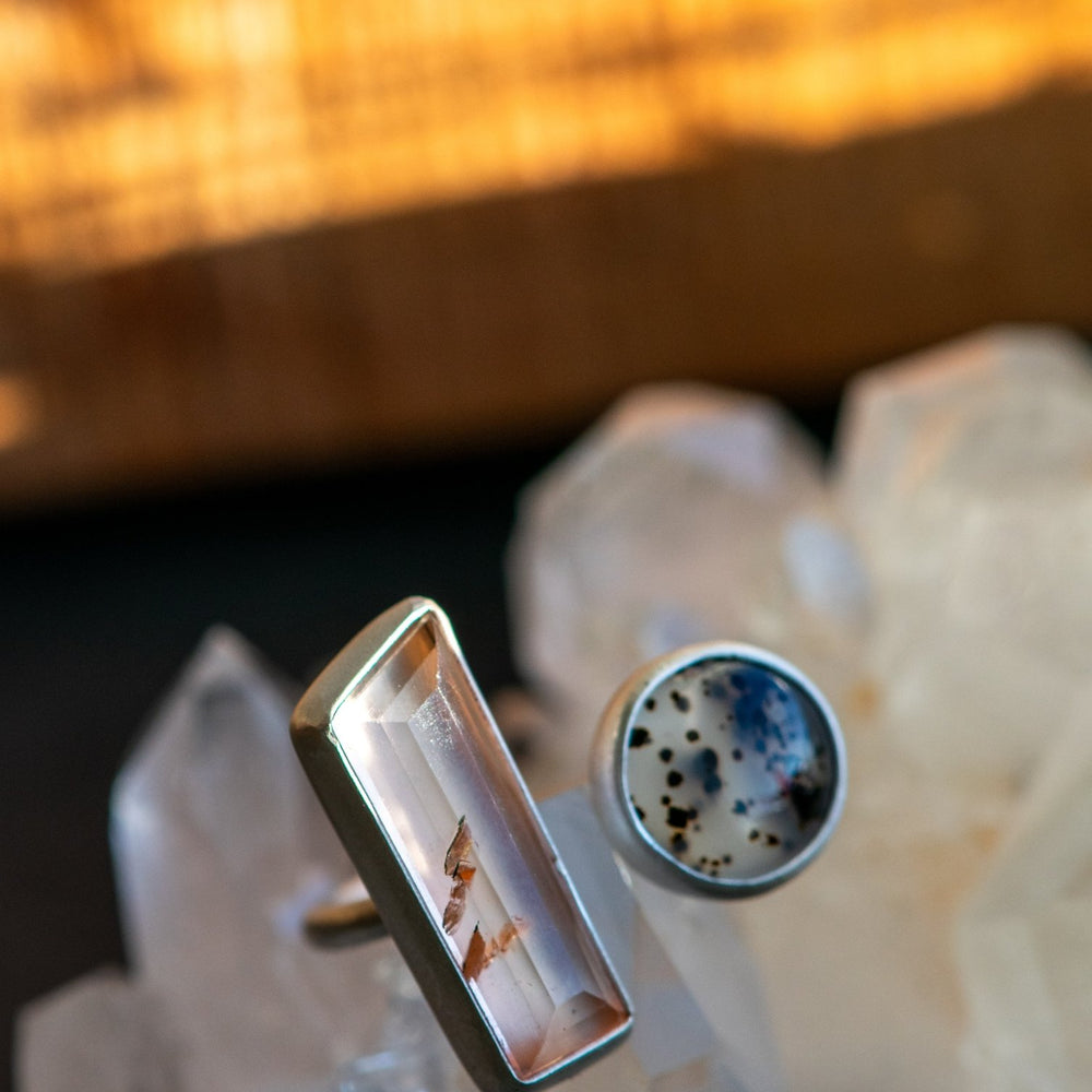 TINY DANCER TOPAZ + MONTANA AGATE RING - Fly Free