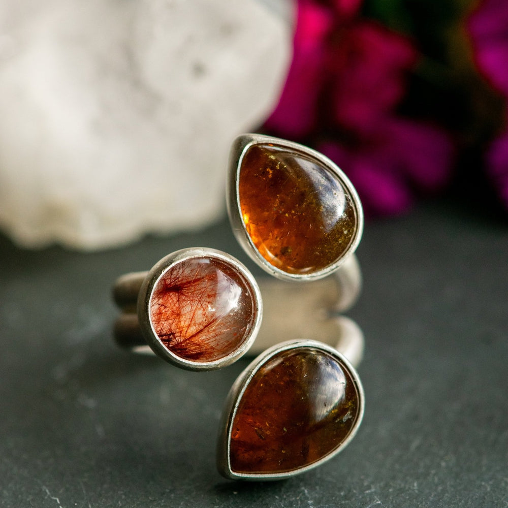 WINGED LIGHT GARNET RING - Fly Free
