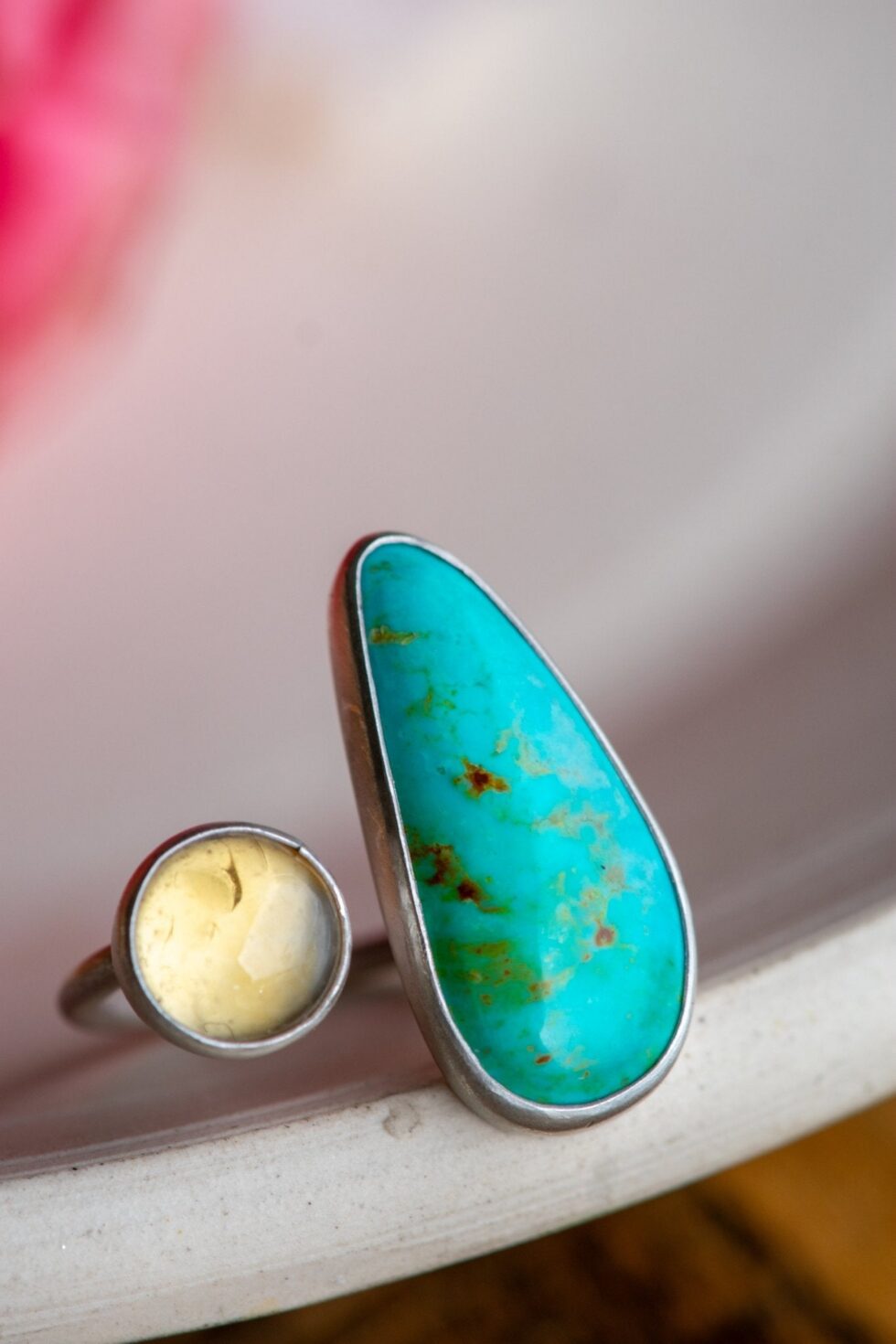 AESTAS MAJOR TURQUOISE CITRINE + STERLING RING - Fly Free