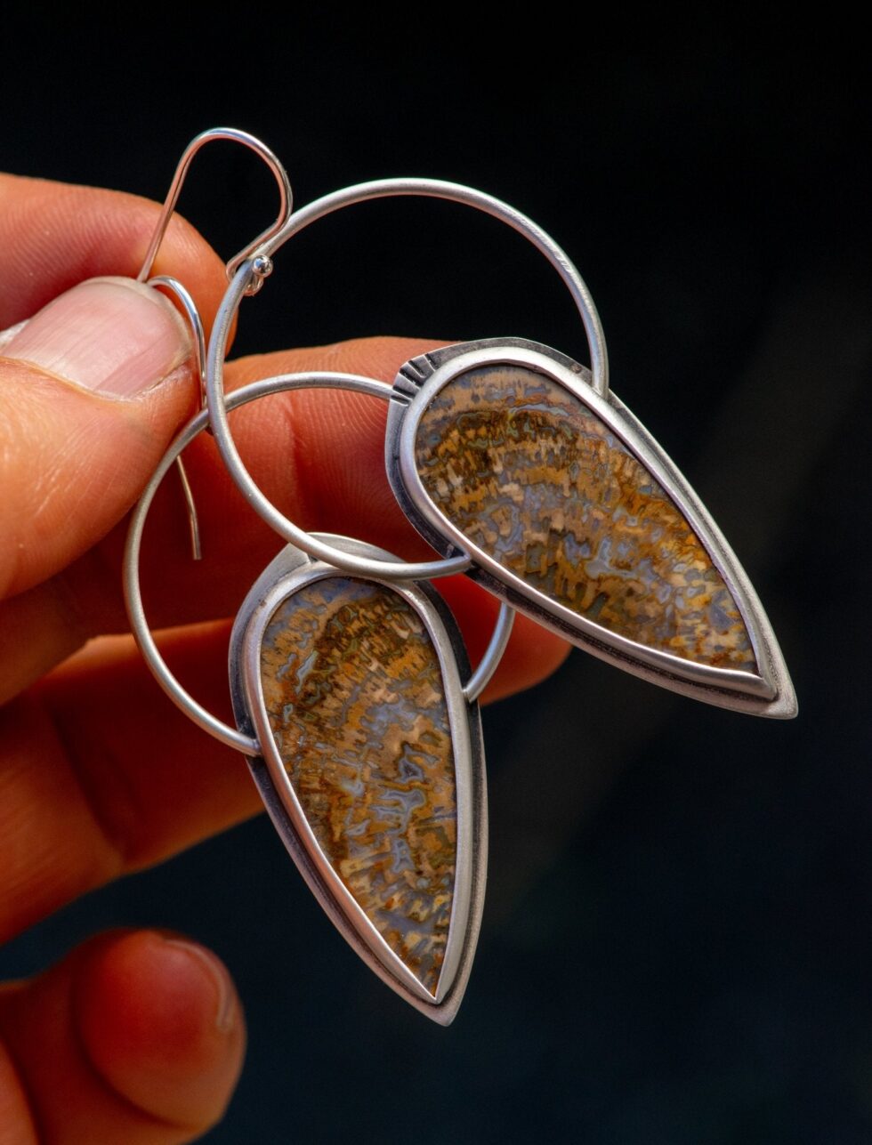 ANCIENT GROWTH PETRIFIED WOOD EARRINGS - Fly Free