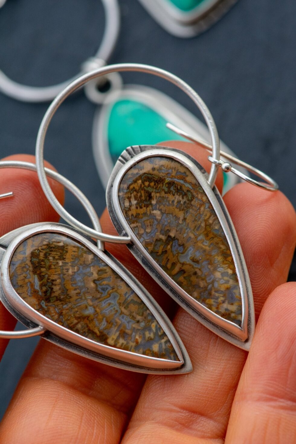 ANCIENT GROWTH PETRIFIED WOOD EARRINGS - Fly Free