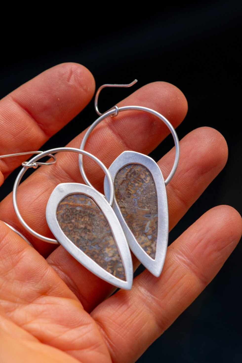 ANCIENT GROWTH PETRIFIED WOOD EARRINGS - Fly Free