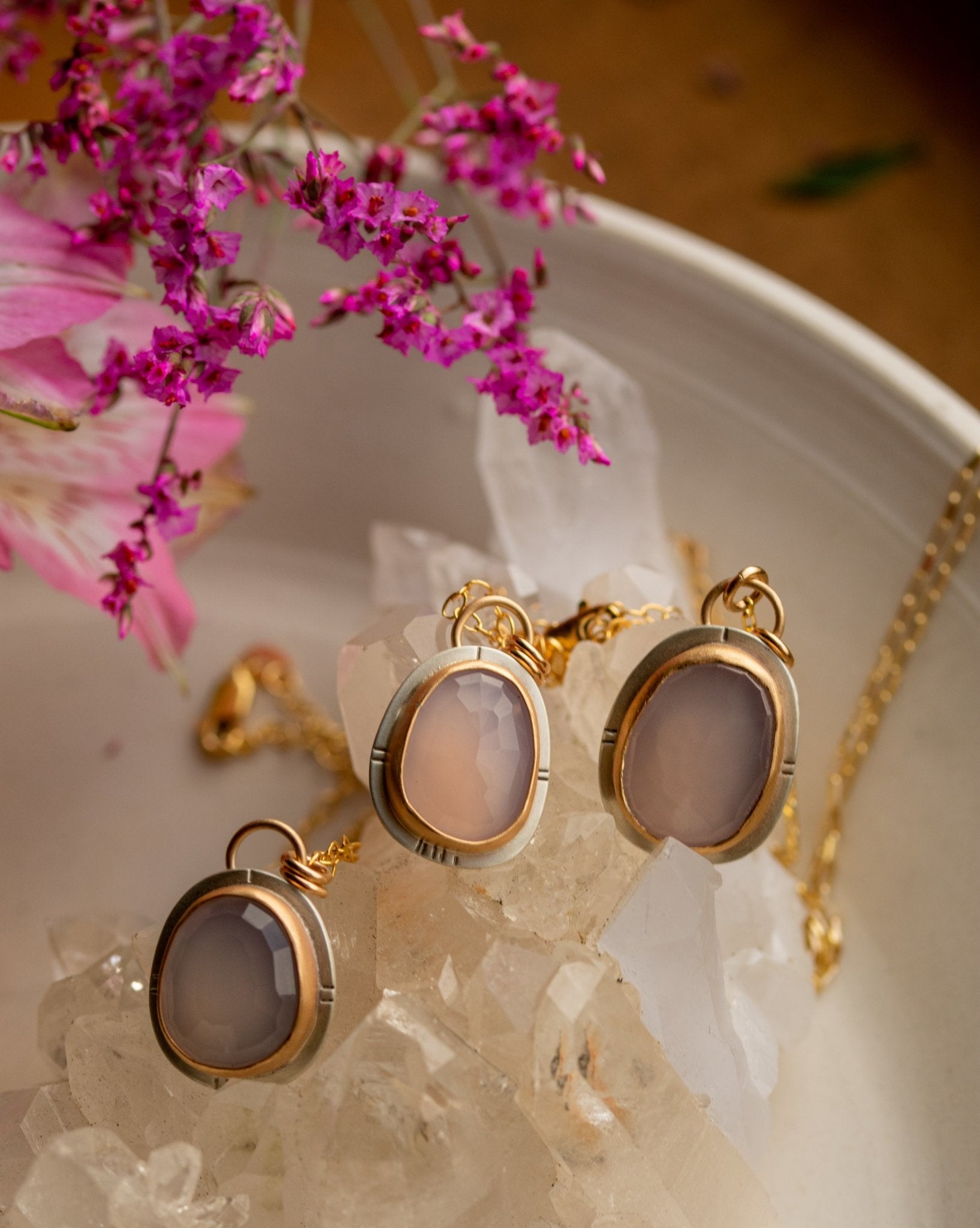 BELOVED PINK CHALCEDONY NECKLACES - Fly Free
