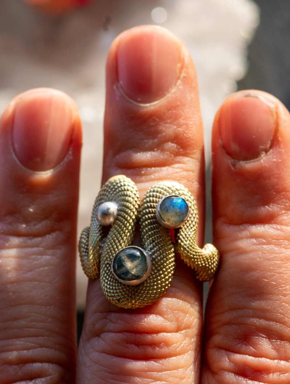 BIG WAVE OUROBOROS SIZE 7 RINGS - Fly Free