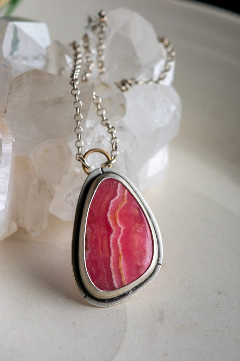HEARTBEATS RHODOCHROSITE NECKLACE - Fly Free