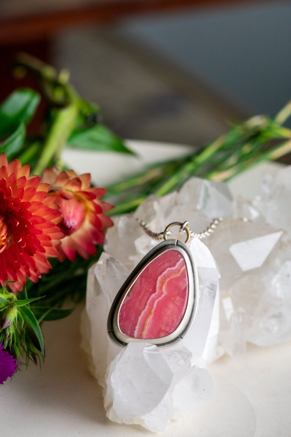 HEARTBEATS RHODOCHROSITE NECKLACE - Fly Free