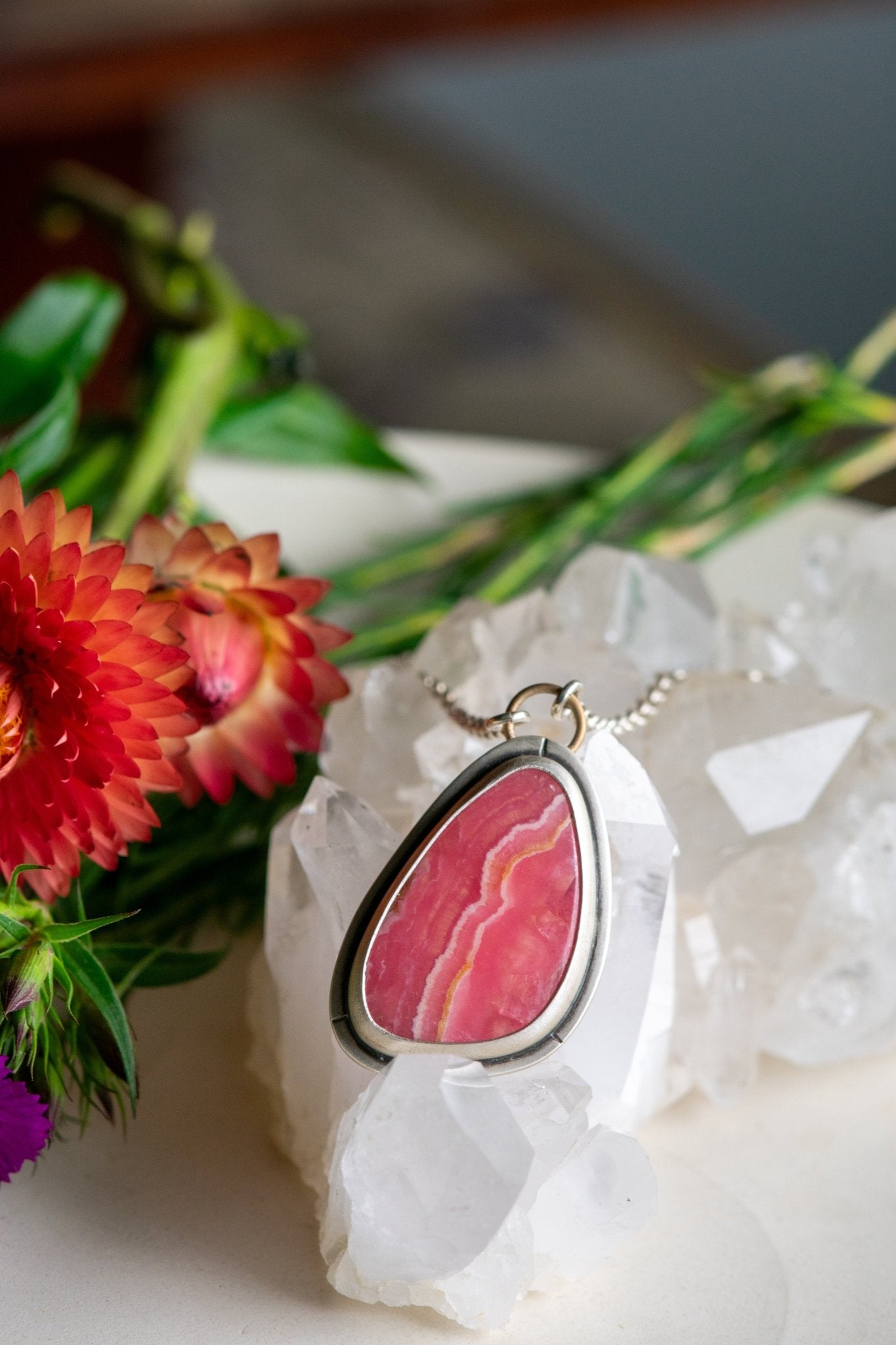 HEARTBEATS RHODOCHROSITE NECKLACE - Fly Free
