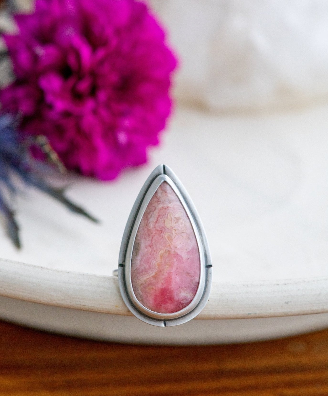NICE TRY RHODOCHROSITE RING - Fly Free