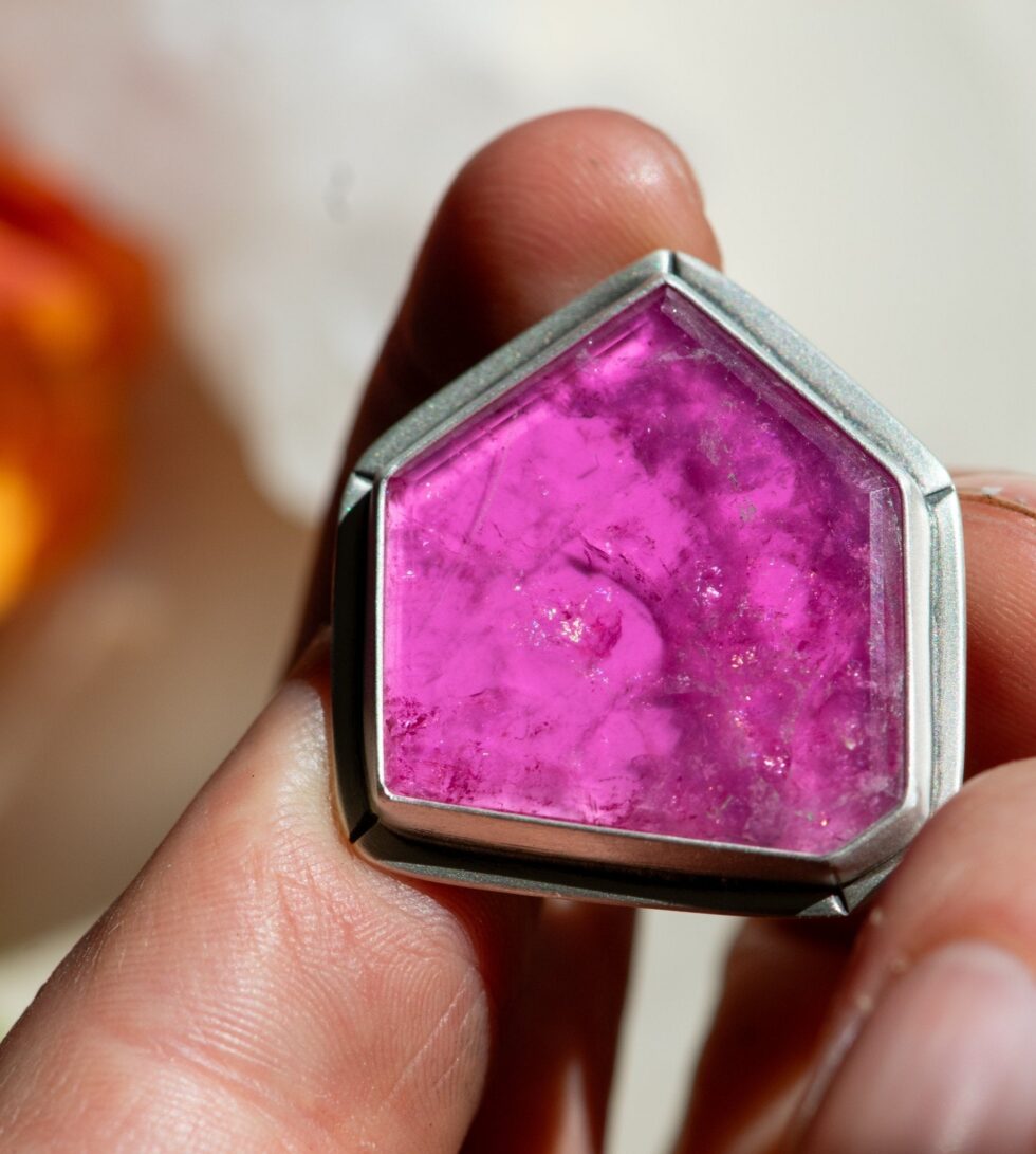 ROOTED PINK TOURMALINE RING - Fly Free
