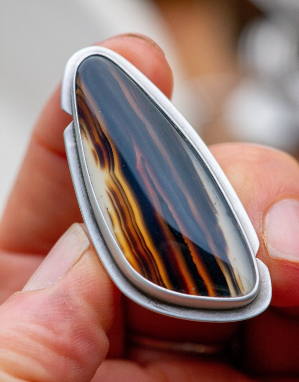 SMOKE LIKE WATER MONTANA AGATE RING - Fly Free