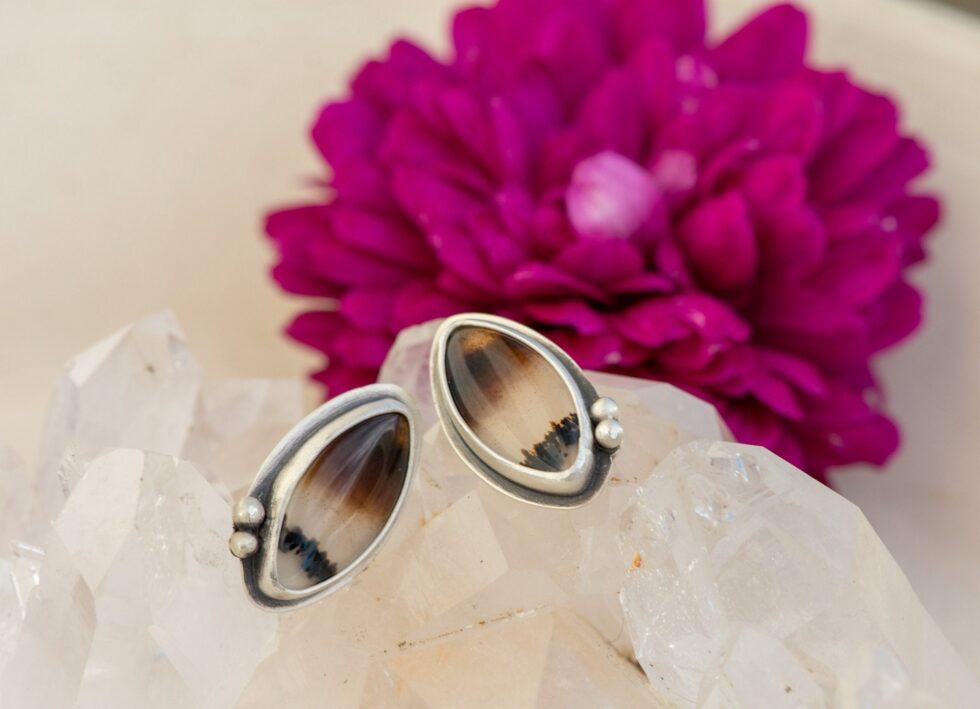STEADY AS SHE GOES MONTANA AGATE STUDS - Fly Free
