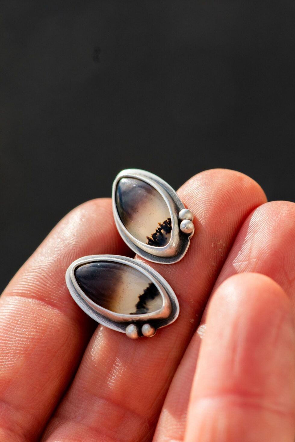 STEADY AS SHE GOES MONTANA AGATE STUDS - Fly Free