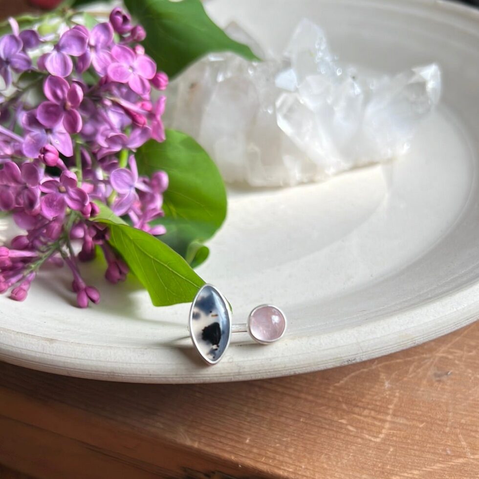 SWEETIE MONTANA AGATE + MORGANITE RING - Fly Free