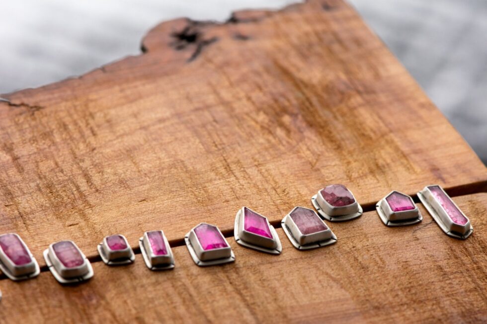 WABI SABI PINK TOURMALINE STUDS - Fly Free