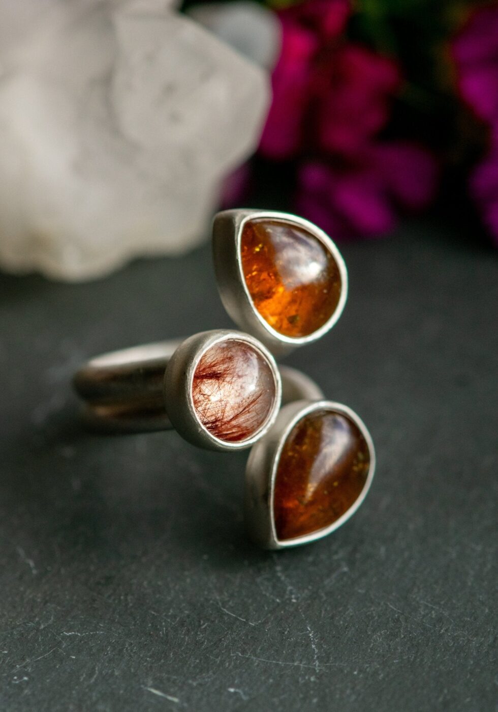 WINGED LIGHT GARNET RING - Fly Free