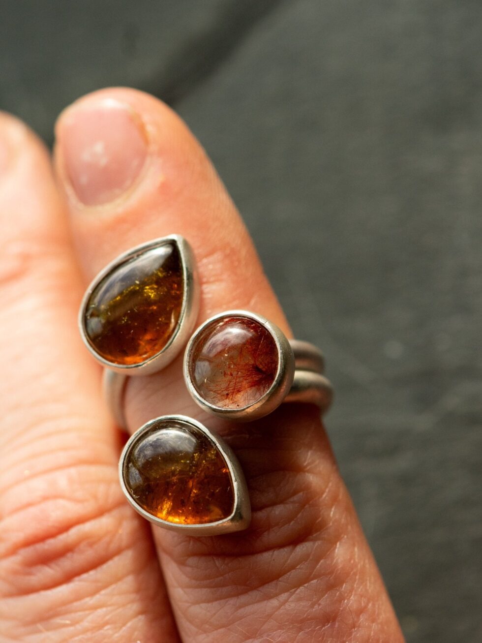 WINGED LIGHT GARNET RING - Fly Free